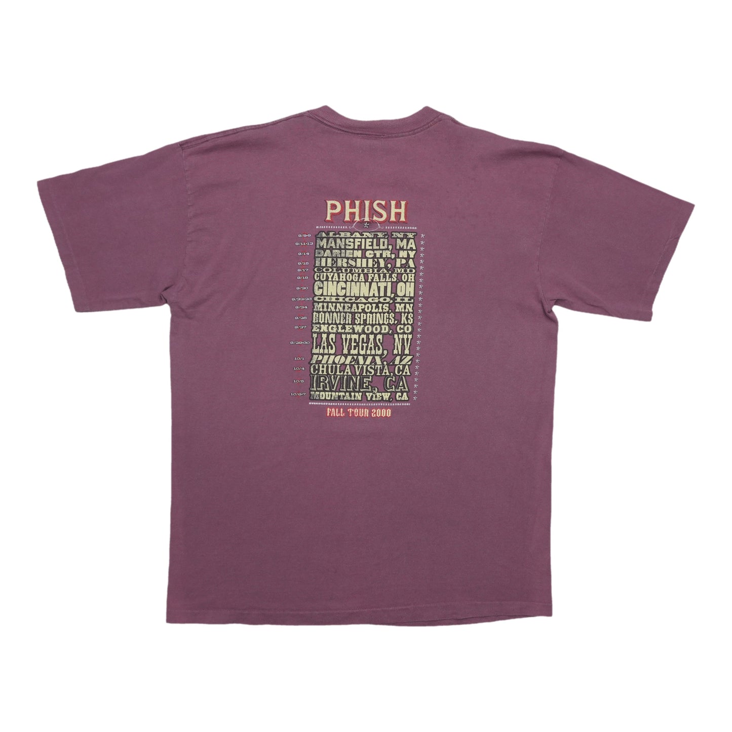 2000 Phish Tour Shirt Back