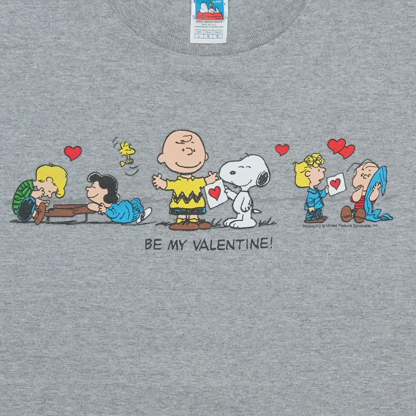 2000s Peanuts Be My Valentine Shirt Detail 1