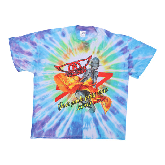 2001 Aerosmith Just Push Play Tie Dye Shirt