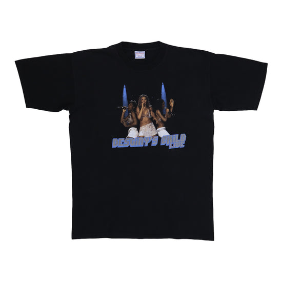 T-shirt Vintage Destinys Child TRL Tour 2001 - Taille L, Noir, Occasion Rare