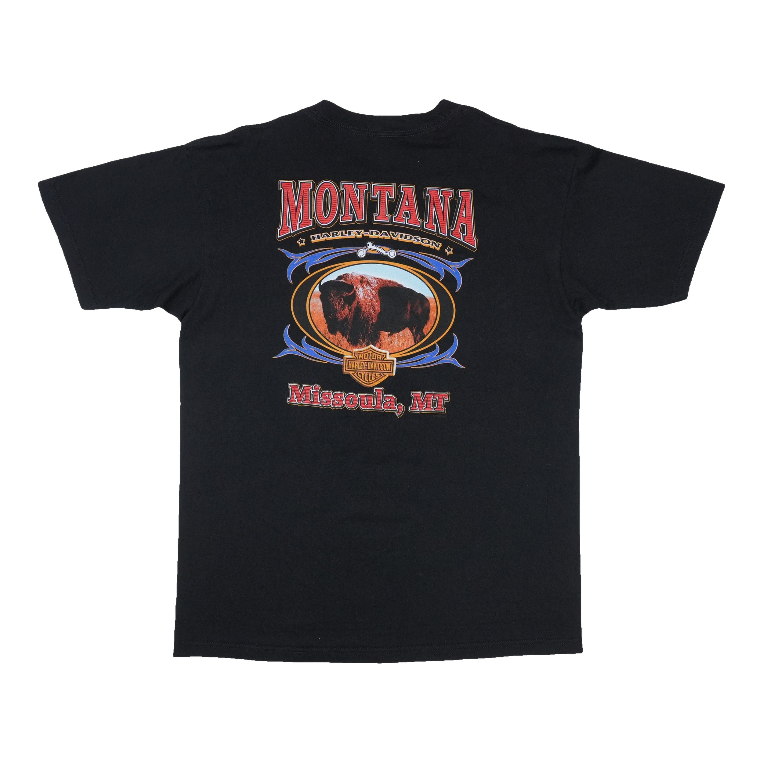 NOFX WHIRLED TOUR 2001 ジャパンTシャツ M 黒 ハイスタ Buy 2001 Harley Davidson Missoula Montana Bison Shirt - Vintage T
