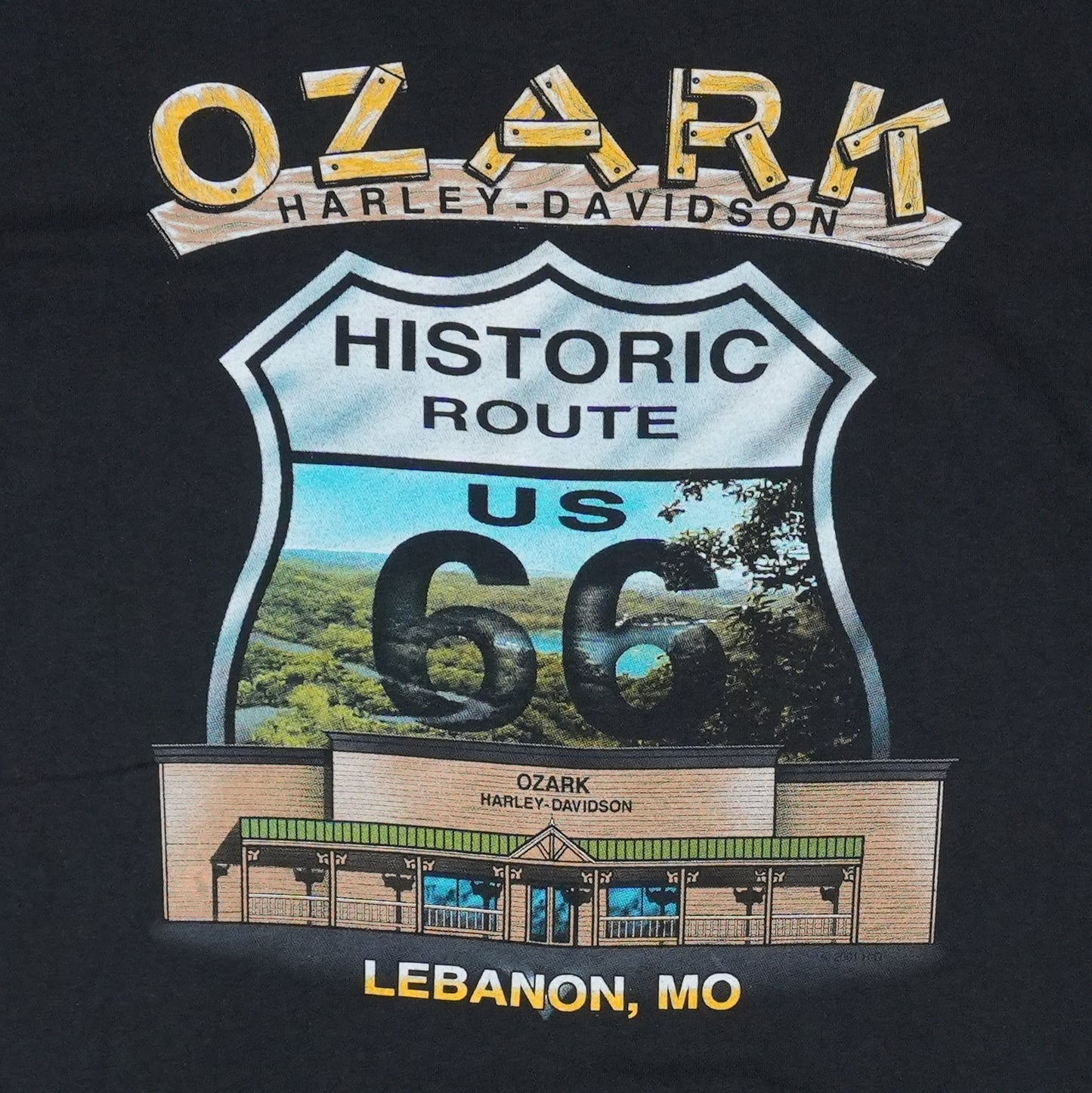 2001 Harley Davidson Ozark Route 66 Lebanon Missouri Shirt