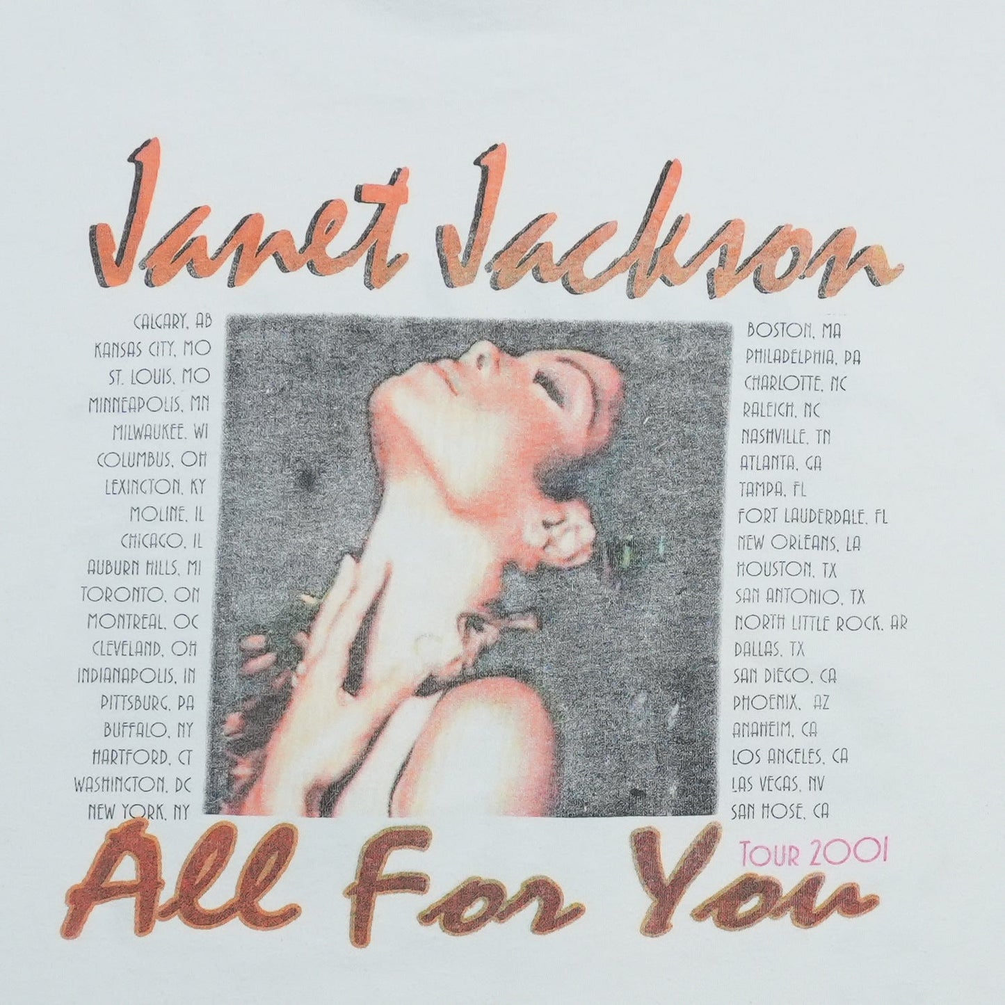 2001 Janet Jackson All For You Tour Shirt Detail 5