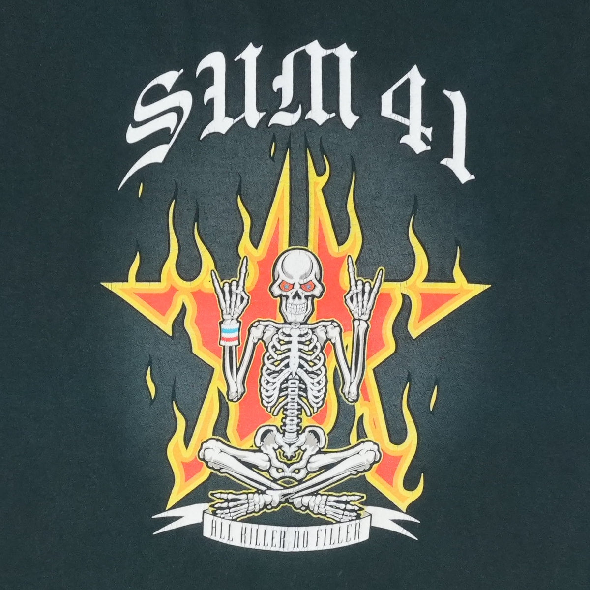 2001 Sum 41 Flaming Skeleton Shirt