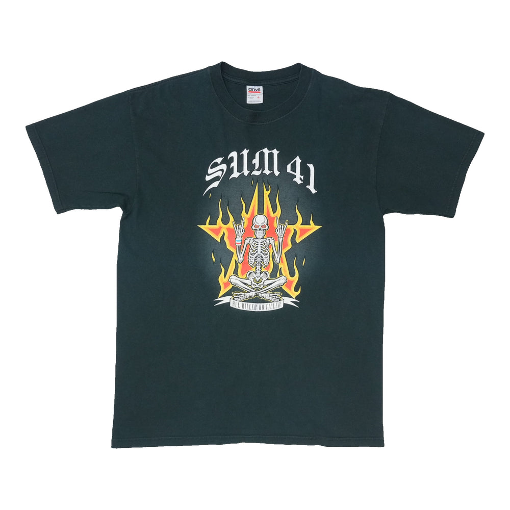 2001 Sum 41 Flaming Skeleton Shirt