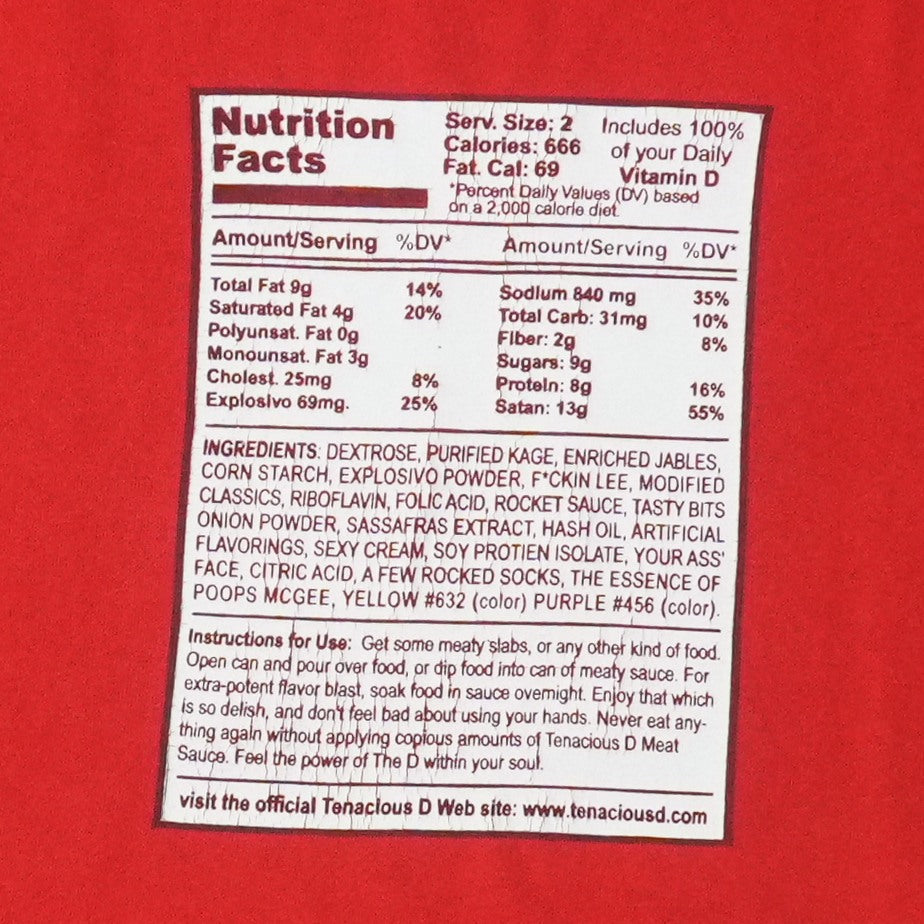 2001 Tenacious D Meat Sauce Shirt