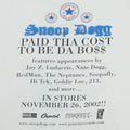 2002 Snoop Dogg Paid Tha Cost To Be Da Boss Promo Shirt Detail 7