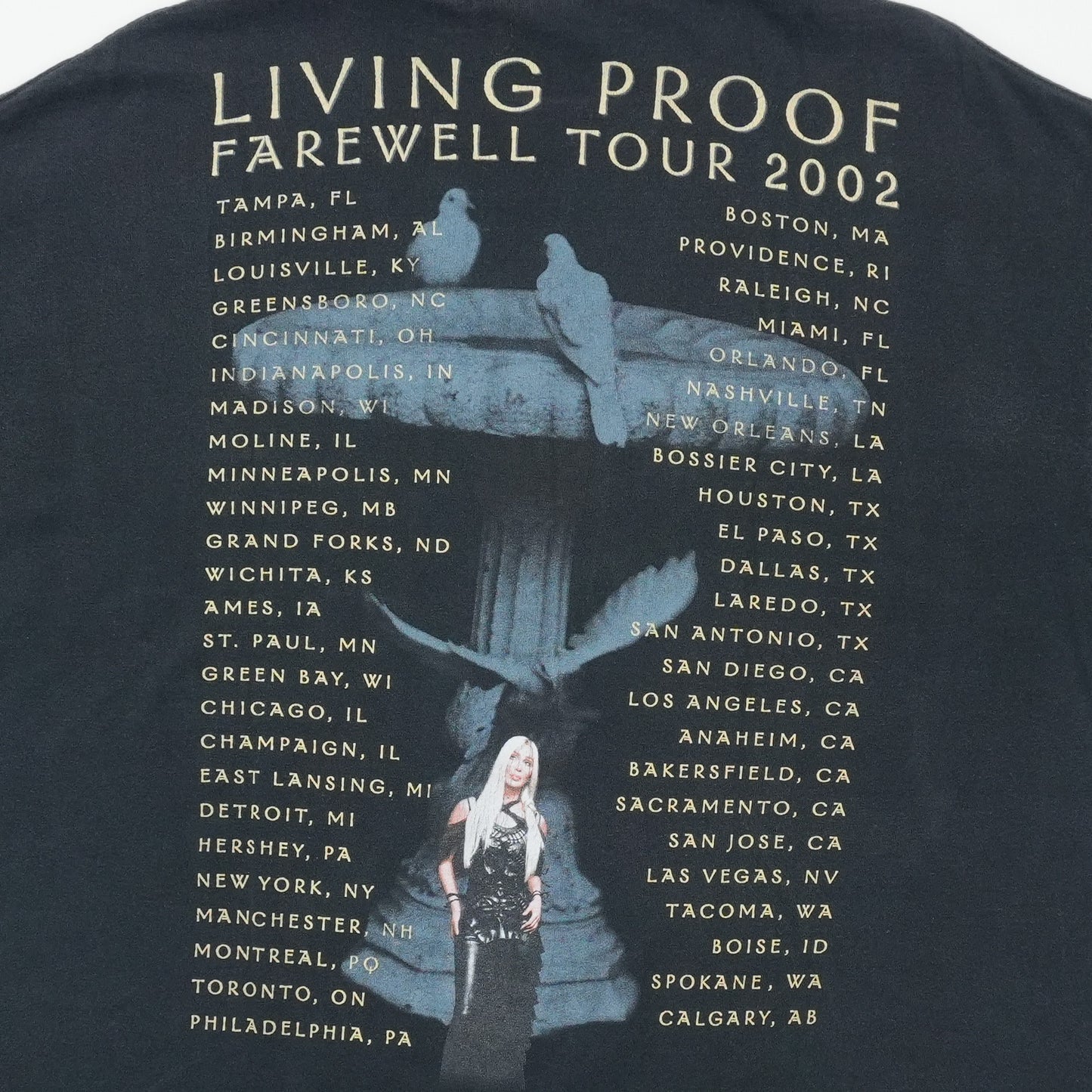 2002 Cher Living Proof Farewell Tour Shirt