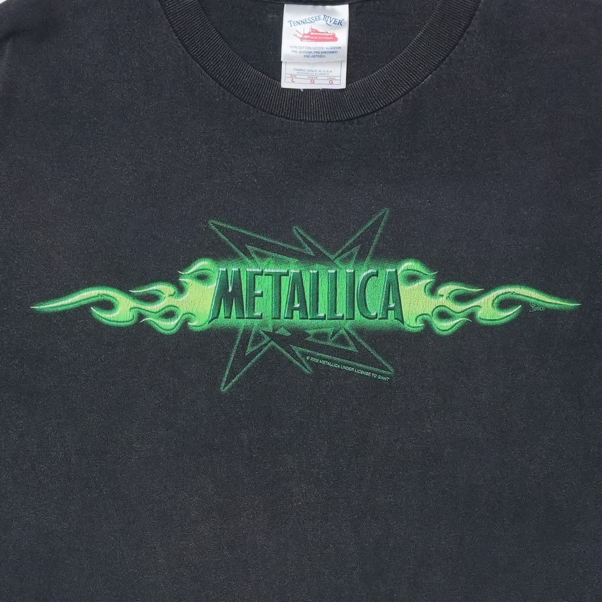 2002 Metallica Flaming Ninja Star Shirt