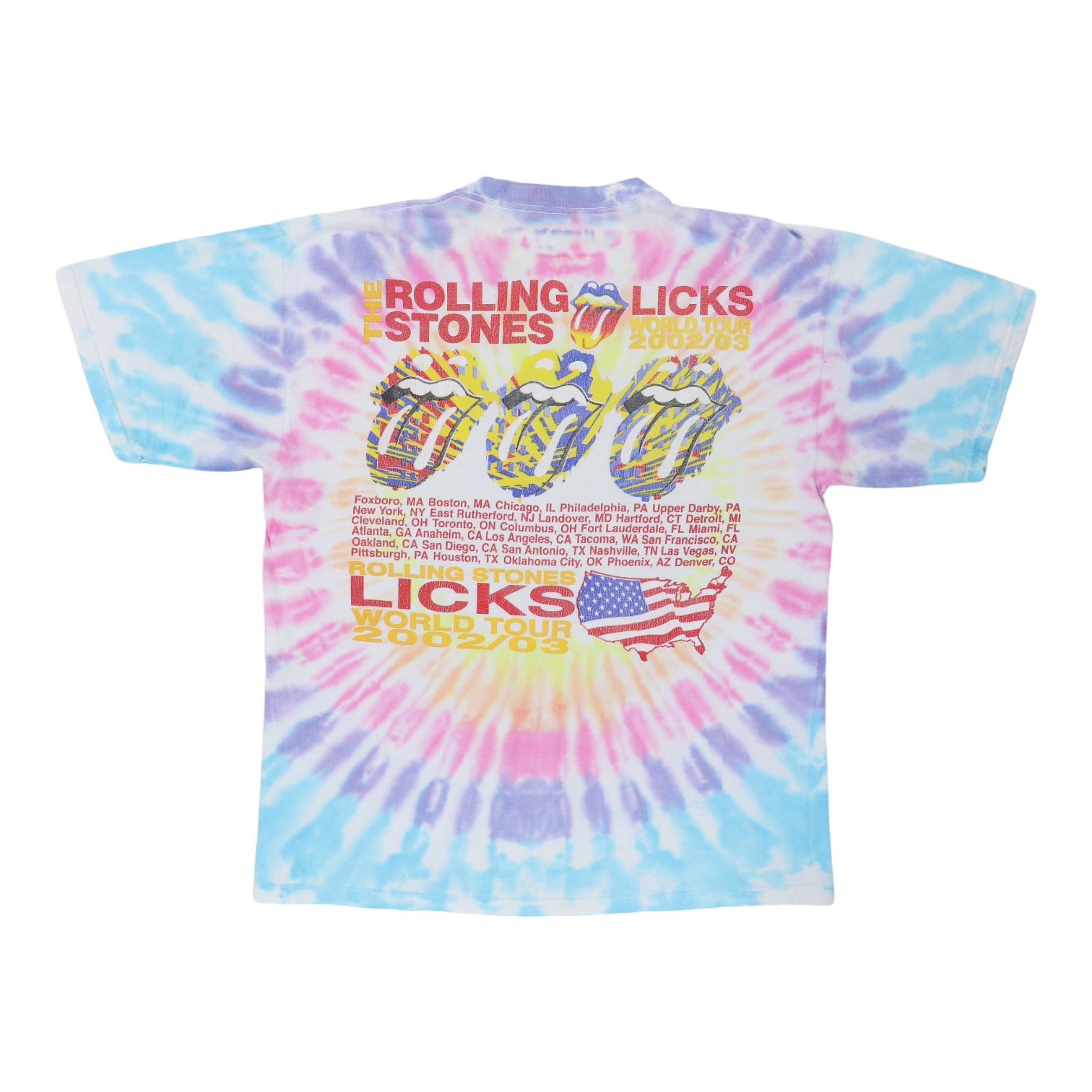 2003 Rolling Stones Licks World Tour Tie Dye Shirt | Authentic