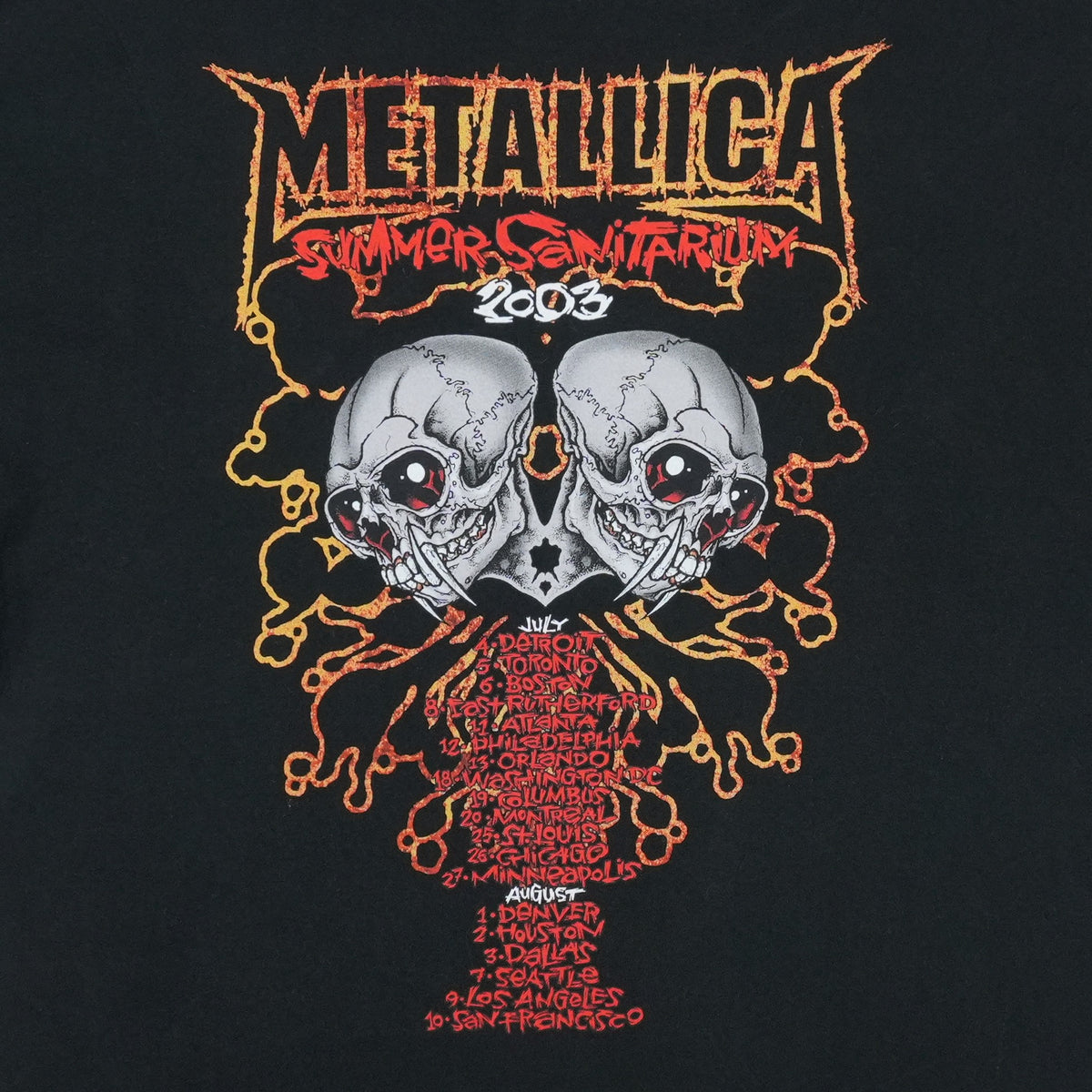 2003 Metallica Summer Sanitarium Tour Shirt