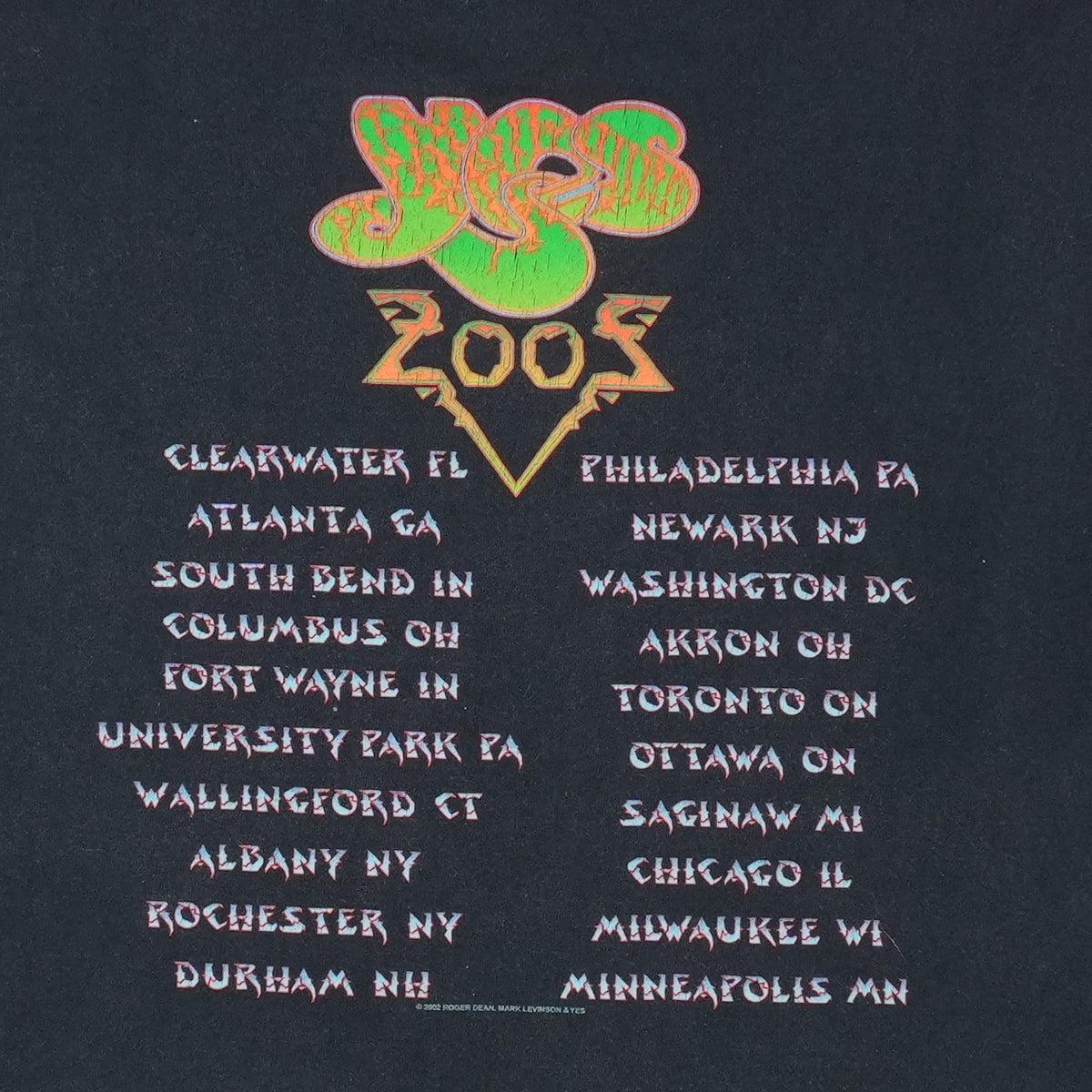 2003 Yes Tales From Topographic Oceans Tour Shirt