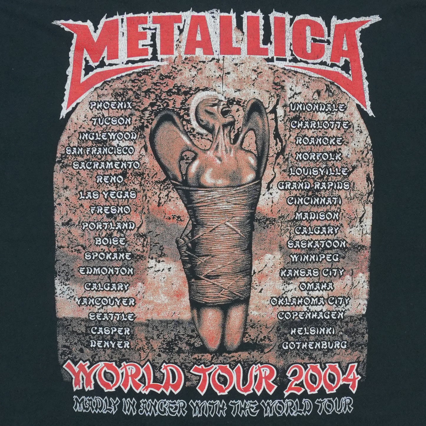 2004 Metallica Madly In Anger With The World Tour Shirt
