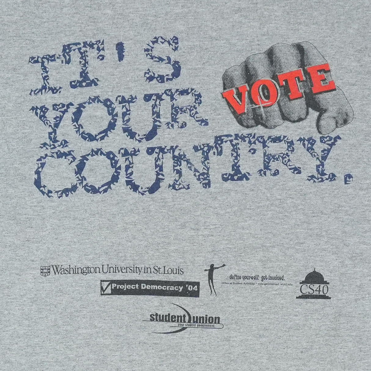 2004 Rock The Vote Washington University Ringer Shirt