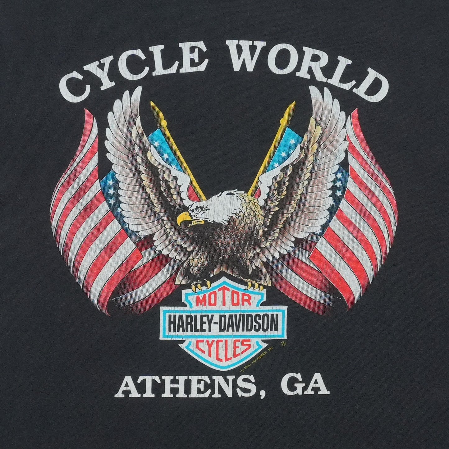 1992 Harley Davidson Take Hold of the Thunder ShirtBack Graphic