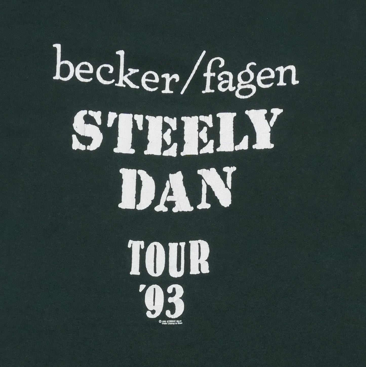 1993 Steely Dan Tour Shirt Back Graphic