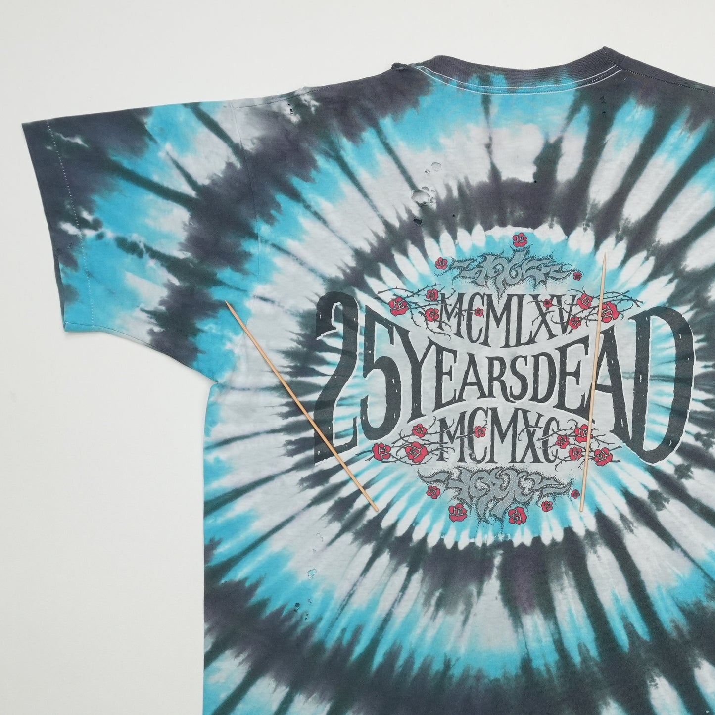 1990 Grateful Dead 25th Anniversary Tie Dye Shirt Back Detail 2
