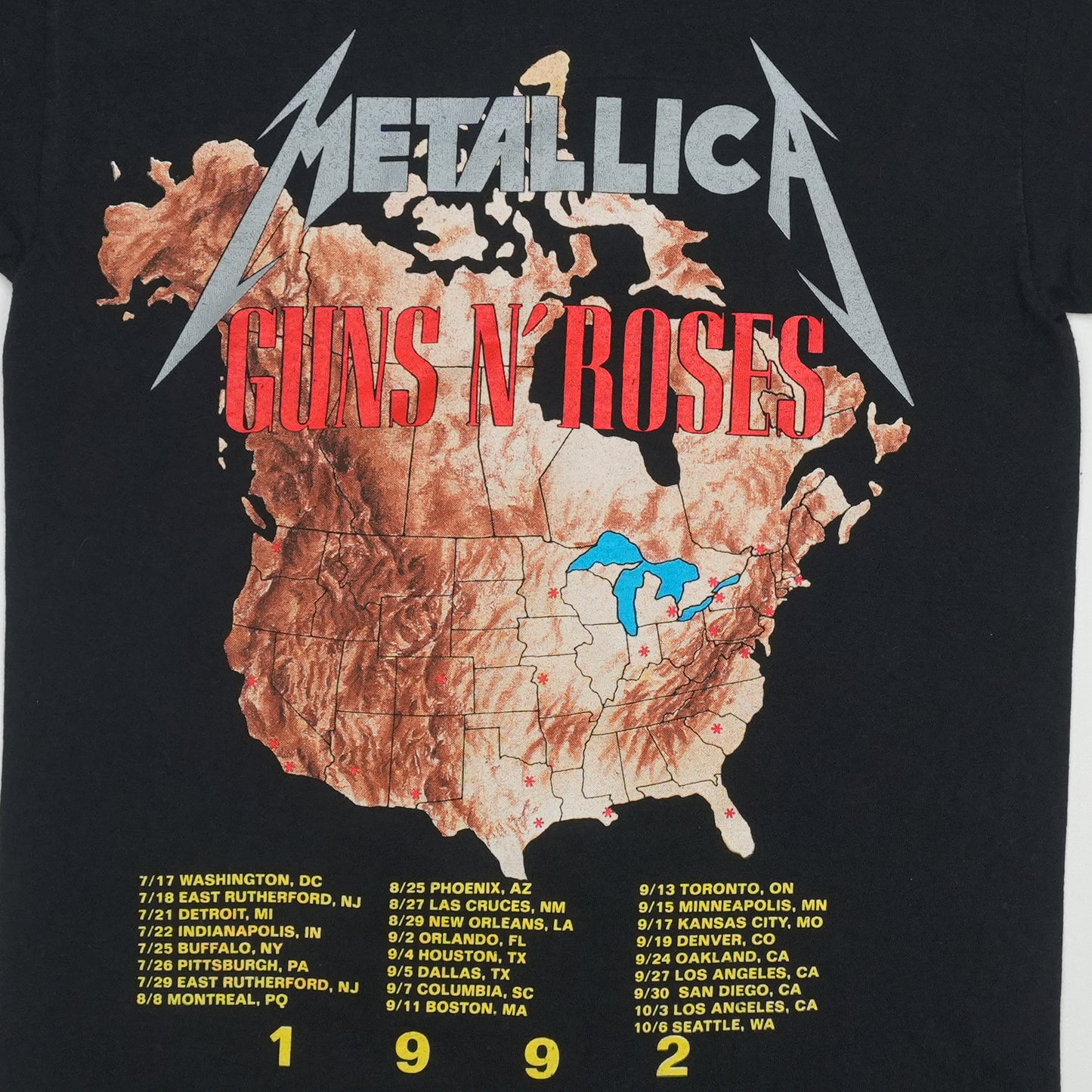 1992 Guns N Roses Metallica Tour Shirt