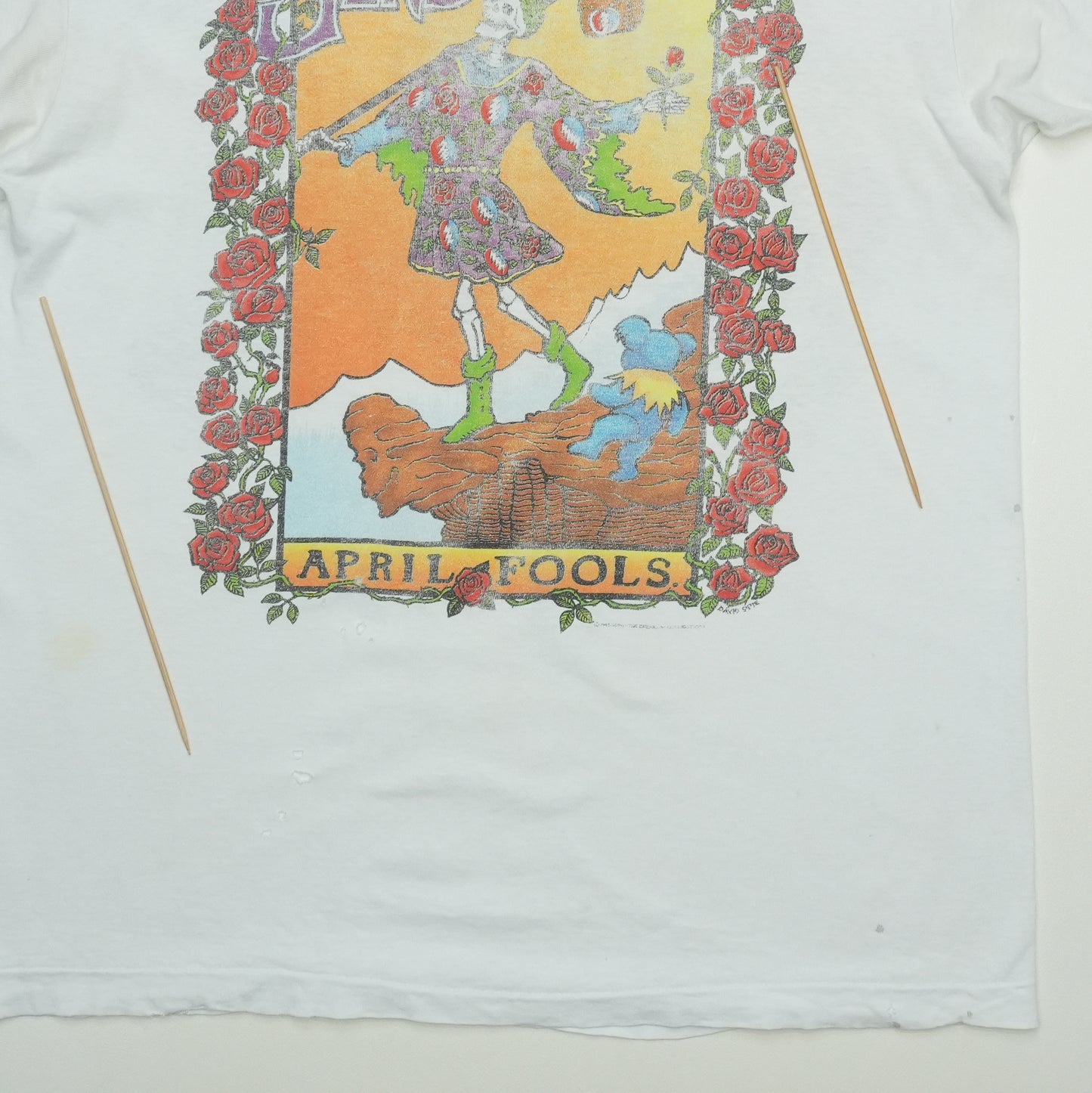 1993 Grateful Dead April Fools Concert Shirt Front Detail 1