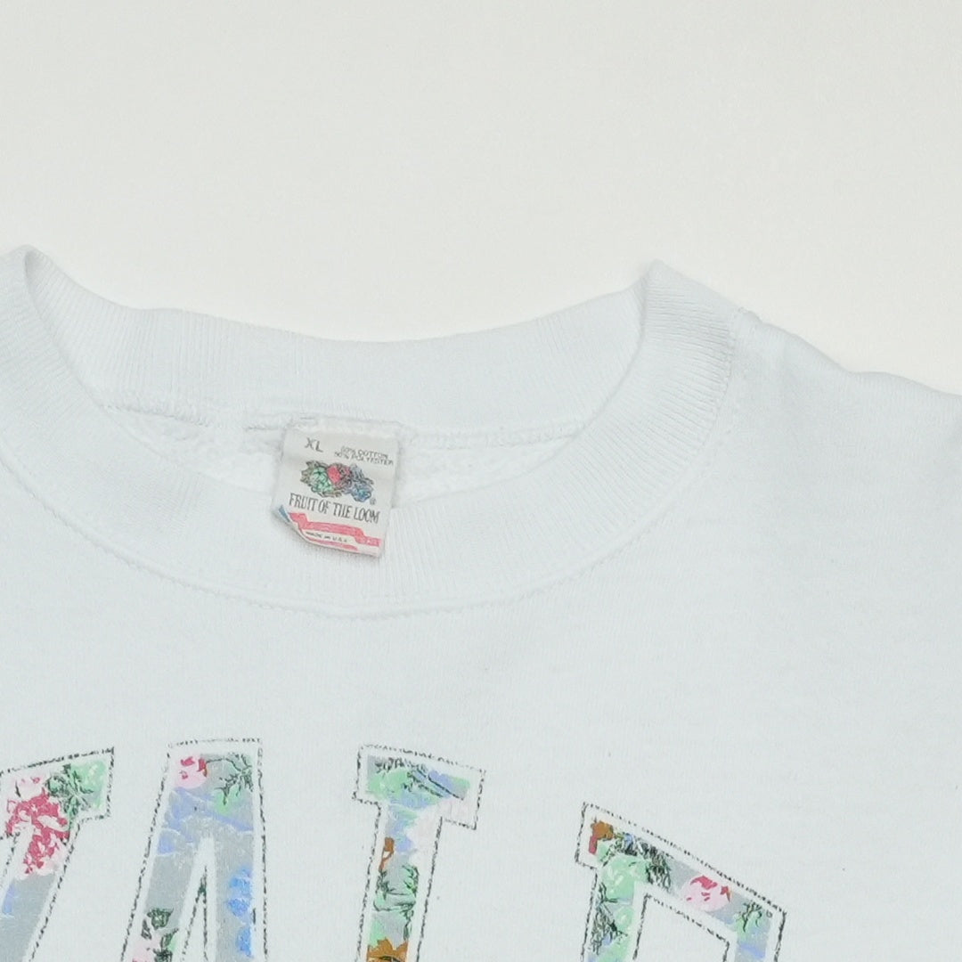 1980s Yale University Floral Sweatshirt Tag