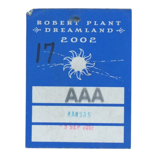 2002 Robert Plant Dreamland Backstage Pass - front