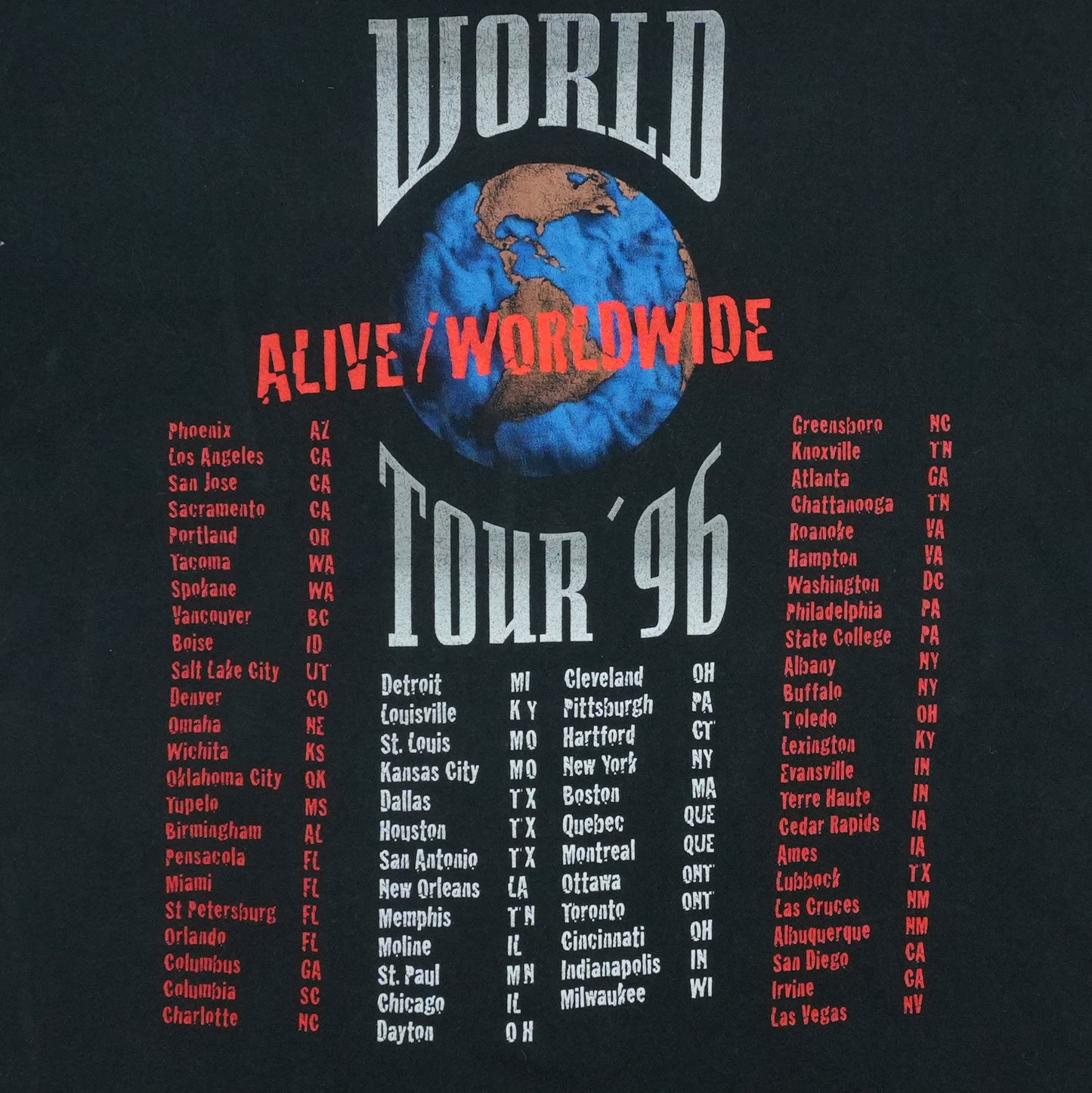 1996 KISS Alive Worldwide Tour Shirt