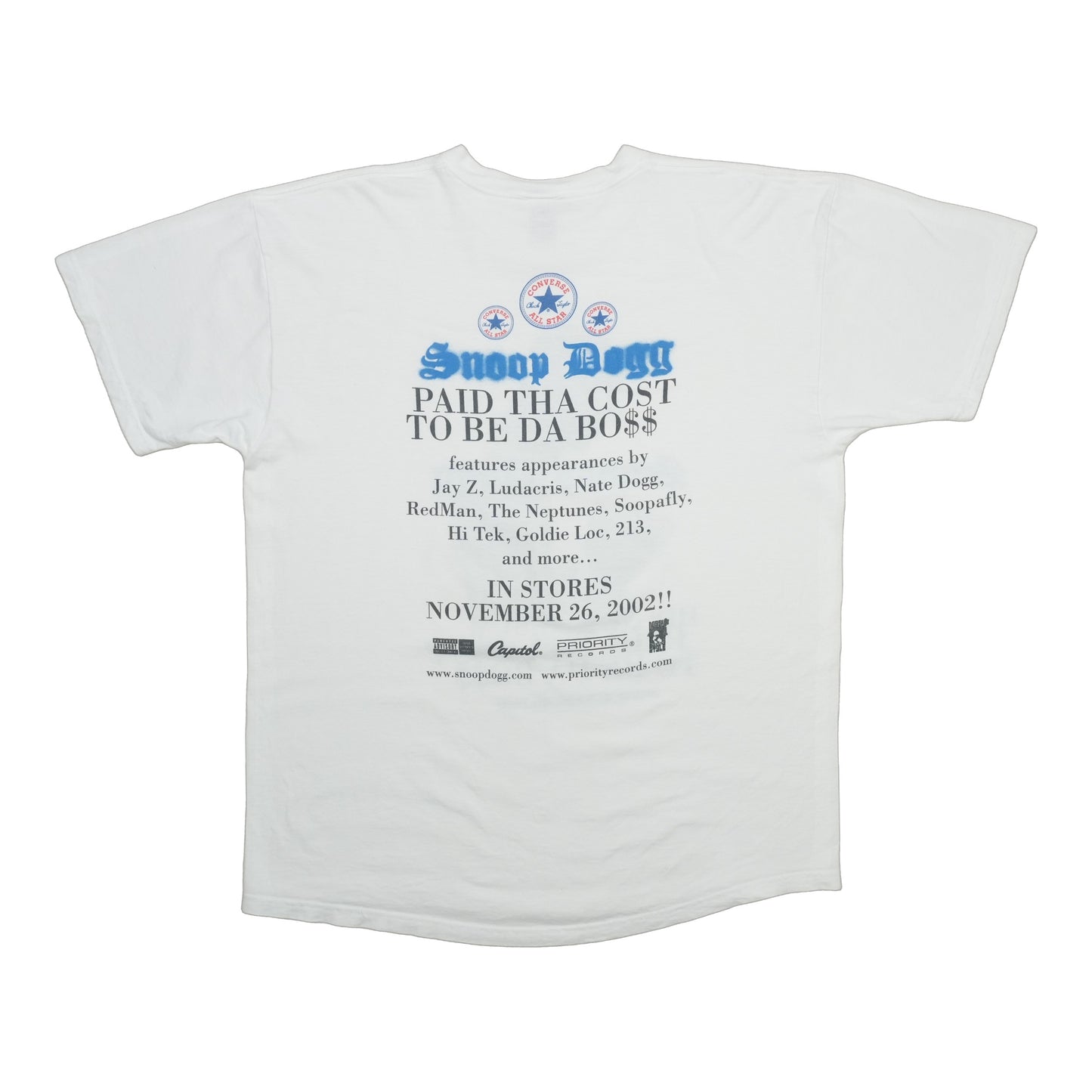 2002 Snoop Dogg Paid Tha Cost To Be Da Boss Shirt Back
