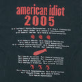 2005 Green Day American Idiot Tour Shirt Back Graphic
