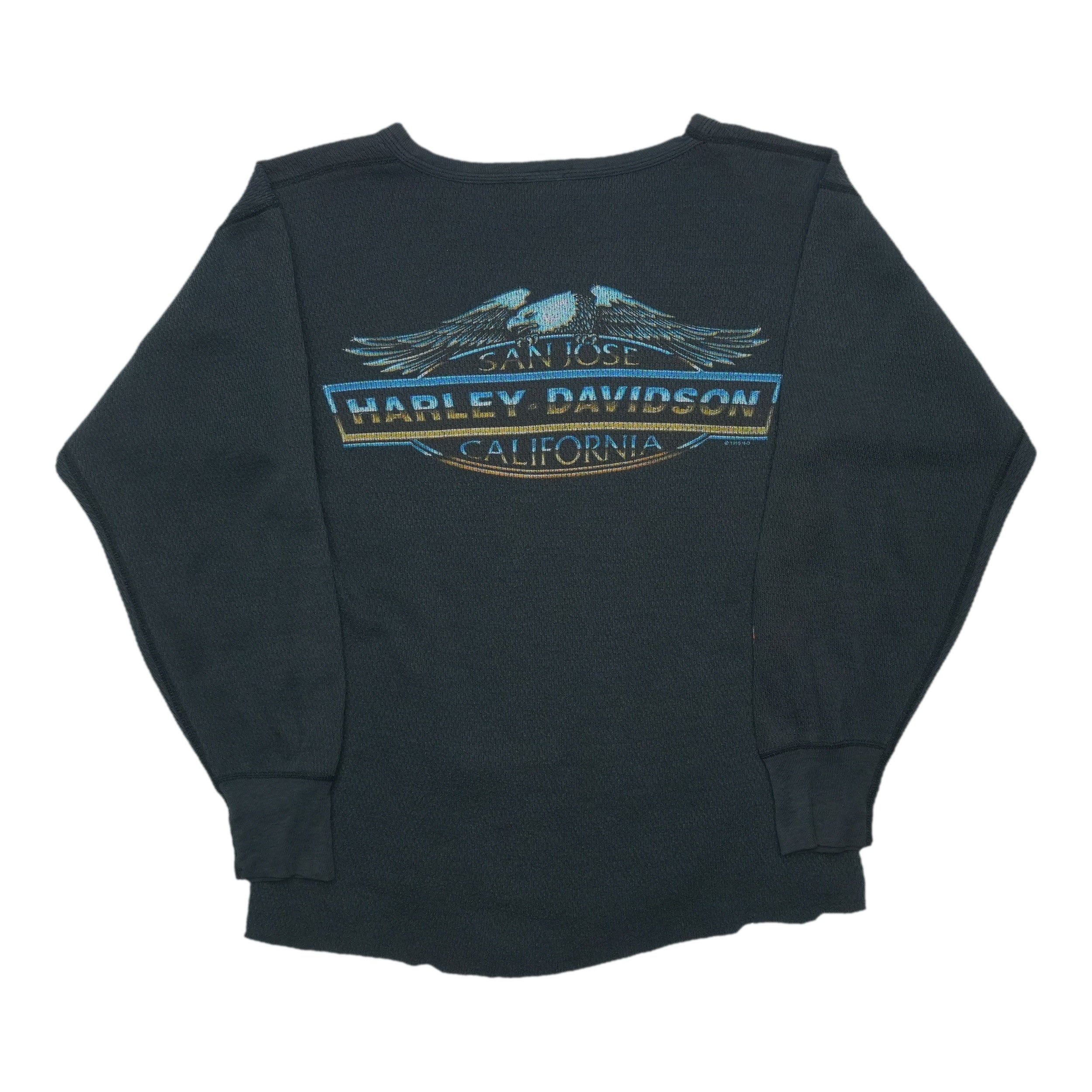 プ*ね様 希少 00s HARLEY DAVIDSON ギャング Tシャツ AM 2000s Harley Davidson San Jose California Thermal Shirt | WyCo Vintage
