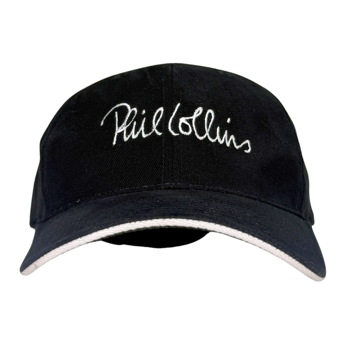 1990s Phil Collins White Trim Script Hat