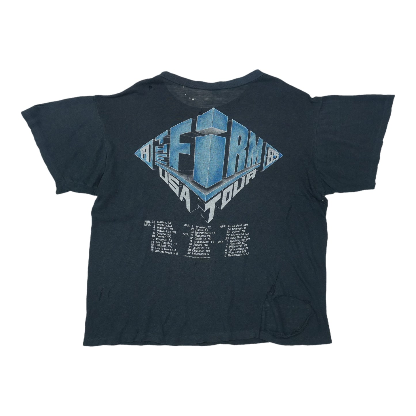 1985 The Firm USA Tour Shirt Back