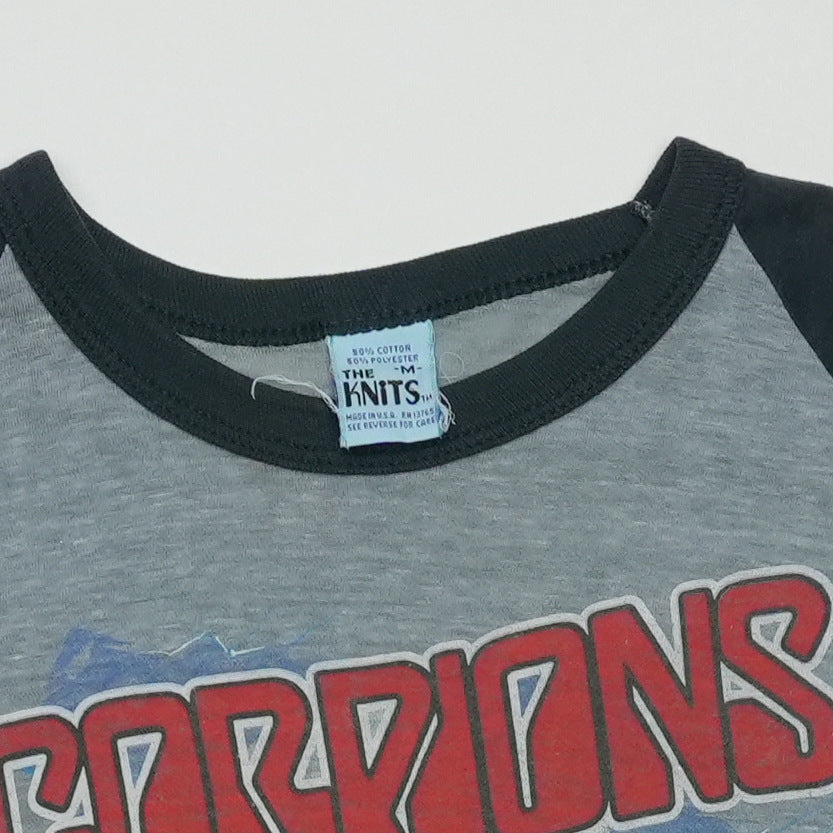 1980s Scorpions Blackout Raglan Shirt Tag