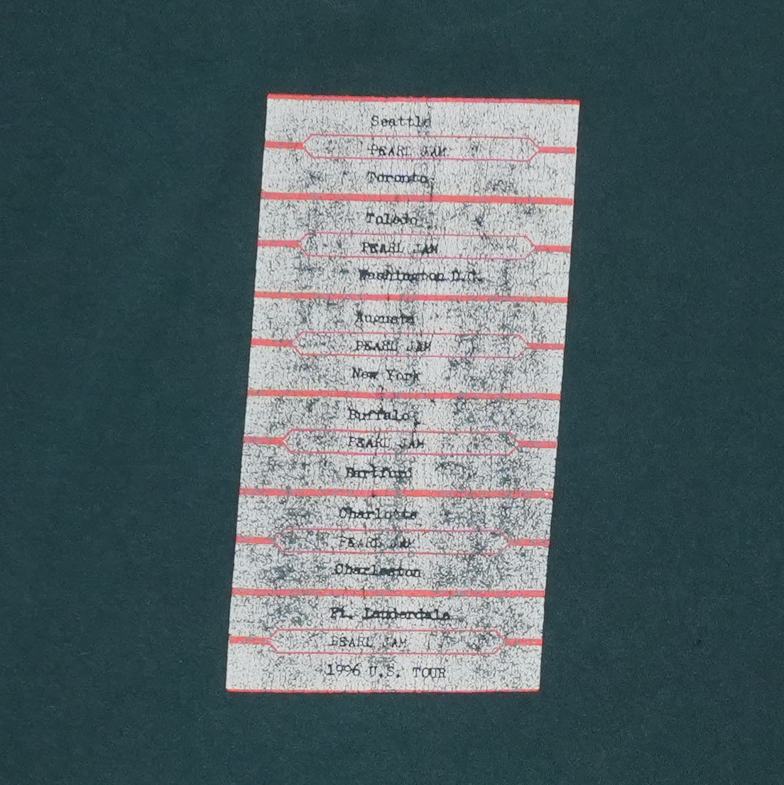 1996 Pearl Jam Tour Shirt