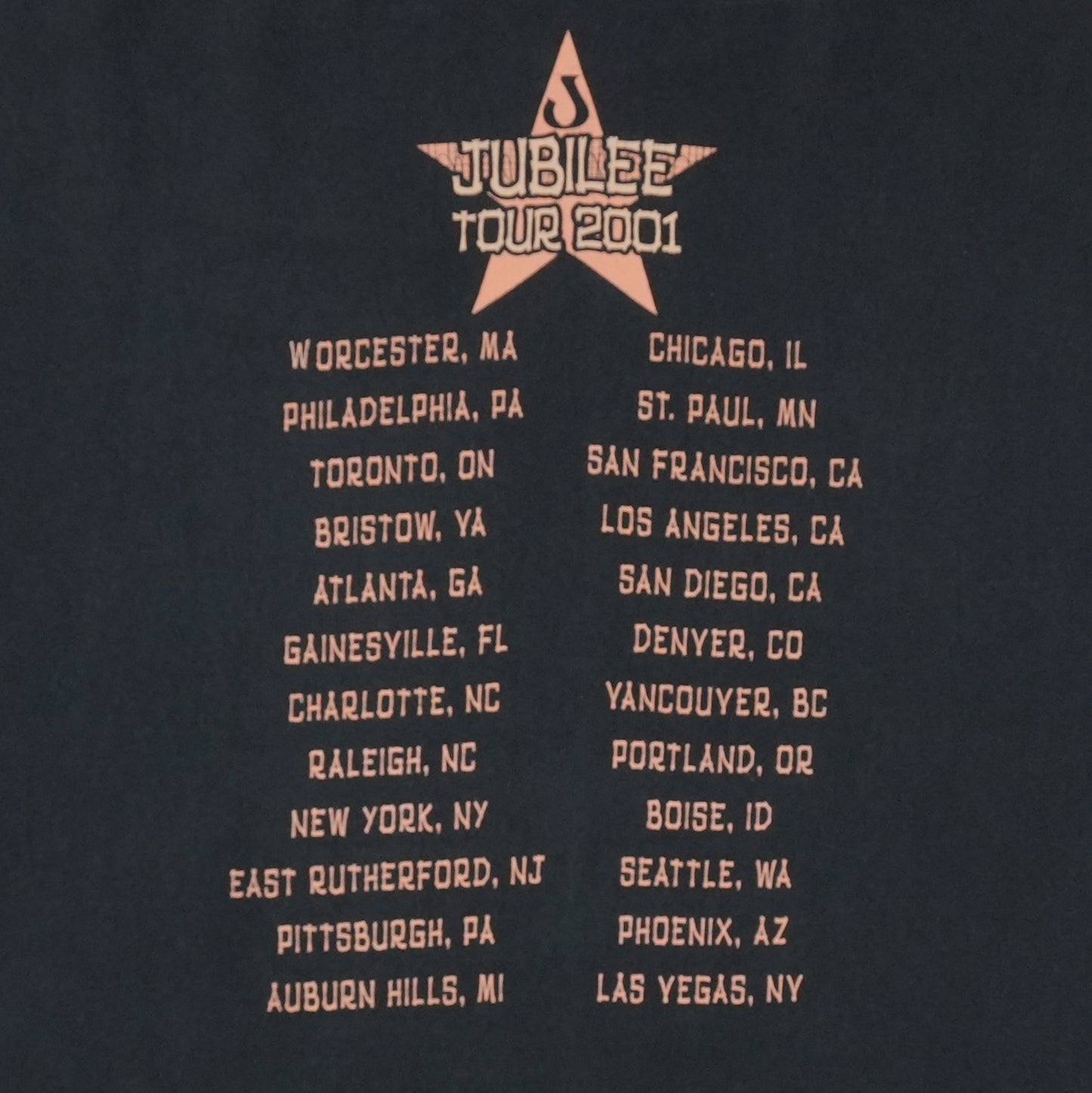 2001 Jane's Addiction Jubilee Tour Shirt Detail 3