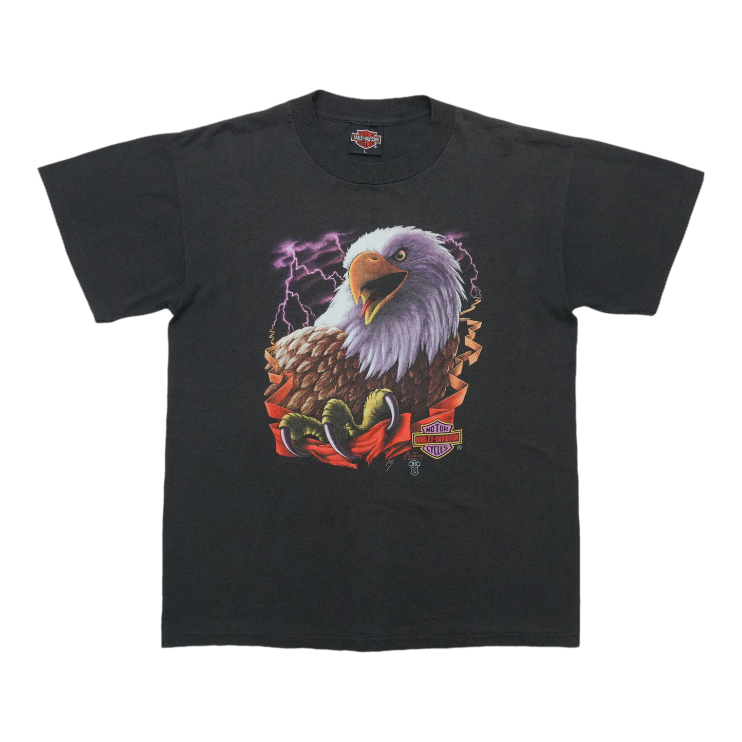 【3D Emblem 】1987年製 ビンテージTシャツ／ブラック／Mサイズ 1987 Harley Davidson 3D Emblem Shirt | WyCo Vintage