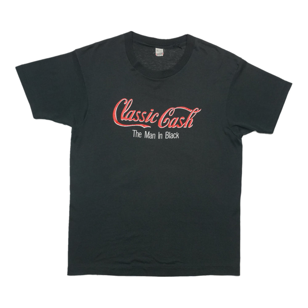 1980s Johnny Cash Classic Cash The Man In Black Shirt Front