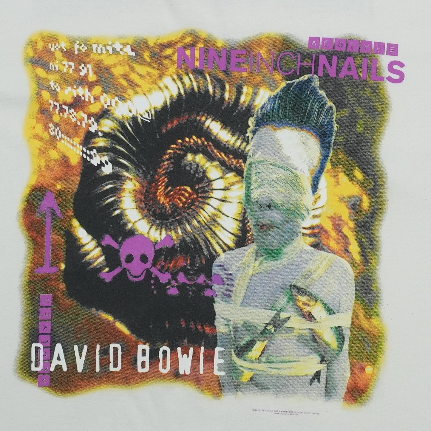1995 David Bowie Nine Inch Nails Tour Shirt Front Detail 1