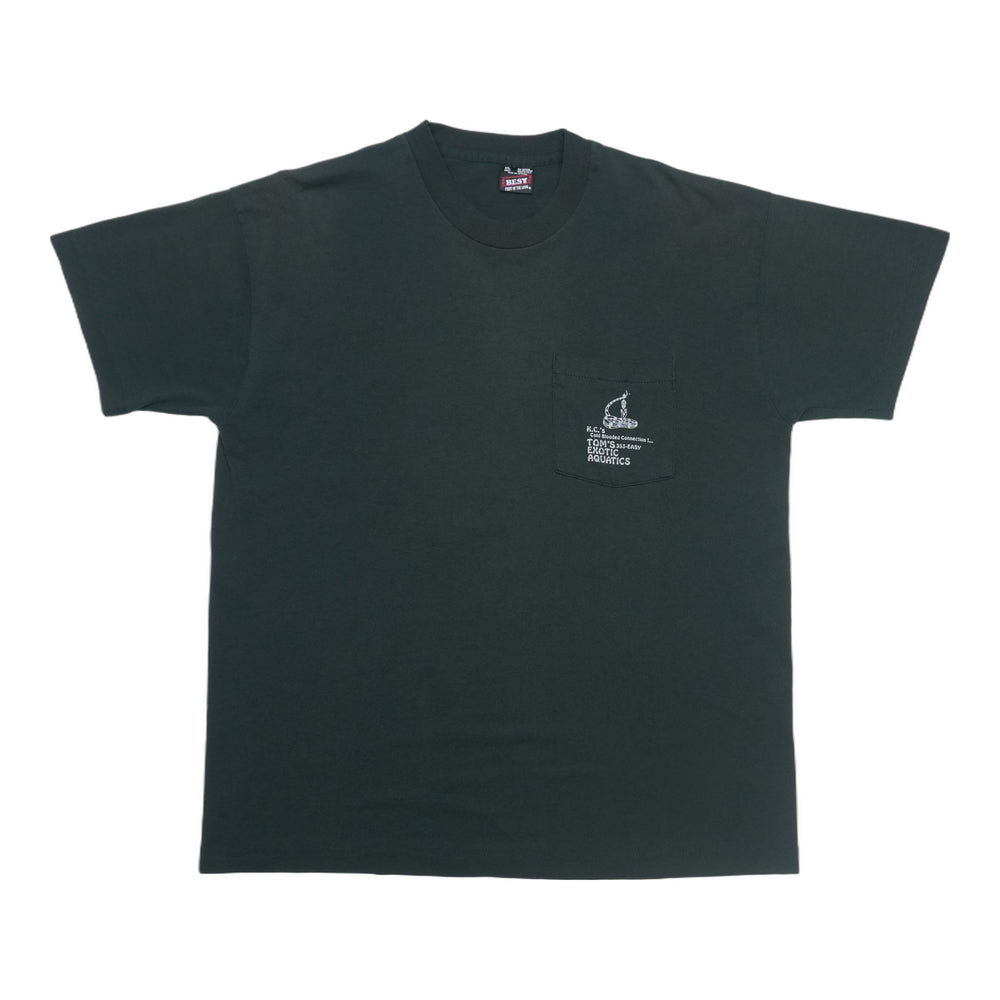 1990s Toms Exotic Aquatics Our Pets Eat The Other Guys Pets Shirt Front