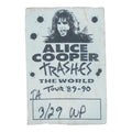 1989 Alice Cooper Trashes The World Tour Backstage Pass - front
