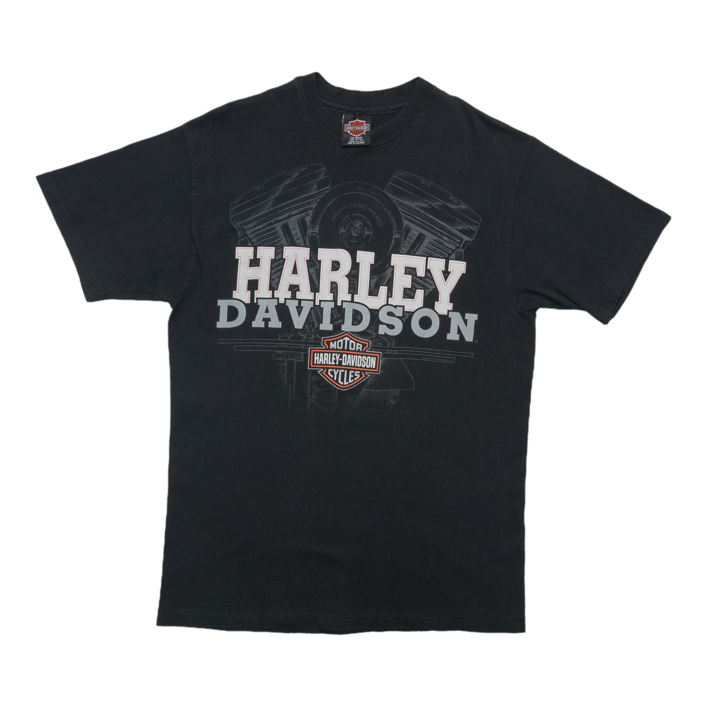 1994 Harley Davidson V-Twin Engine Text ShirtFront