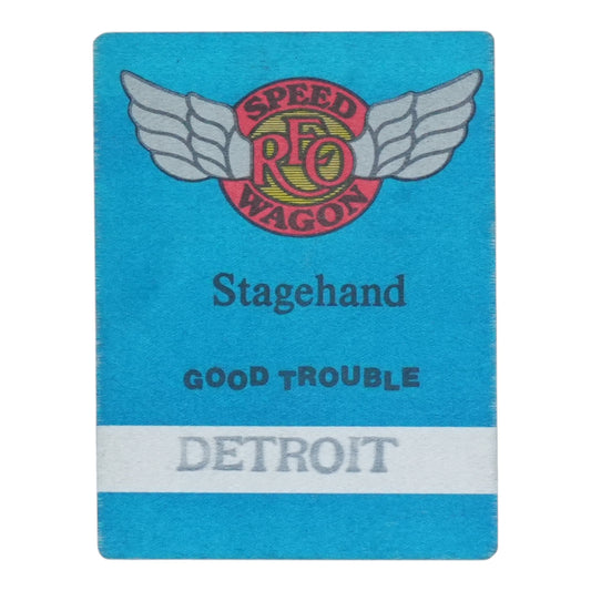 1980s REO Speedwagon Good Trouble Stagehand Backstage Pass - front