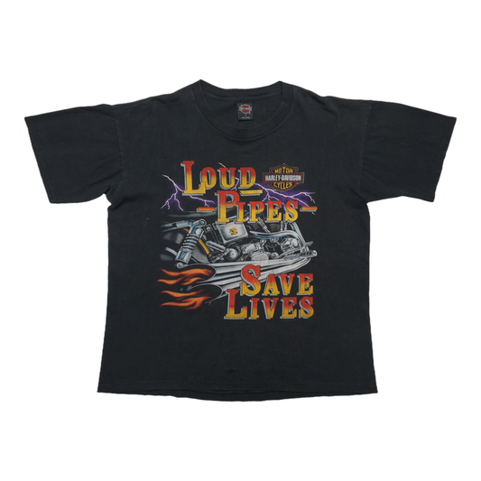 1994 Harley Davidson Loud Pipes Save Lives ShirtFront
