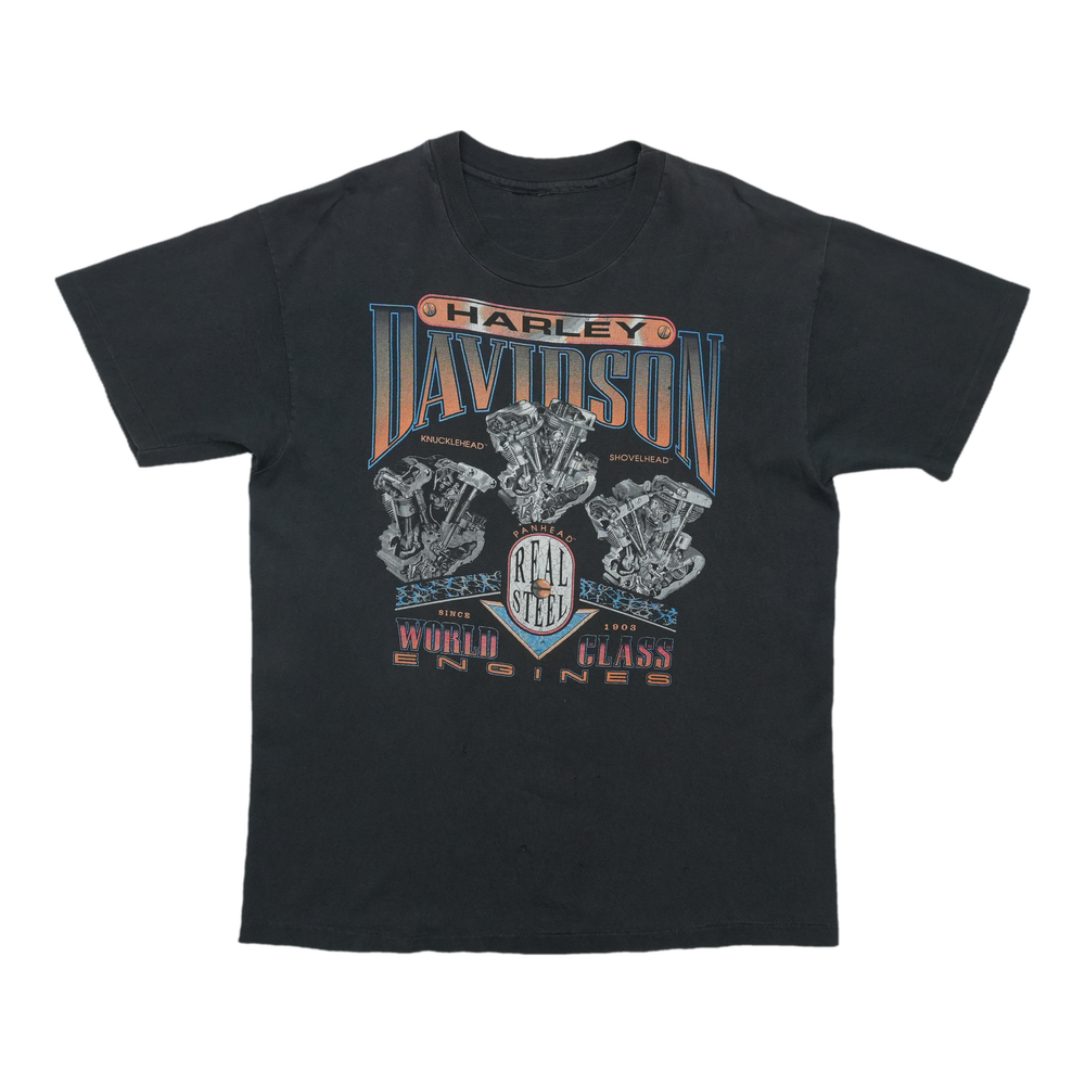 1990s Harley Davidson 800-FAT-HAWG World Class ShirtFront