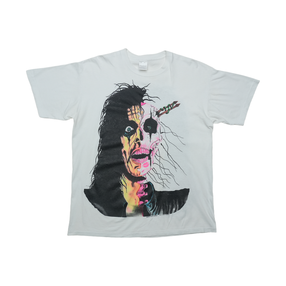 1989 Alice Cooper Half Face Skull Shirt Front