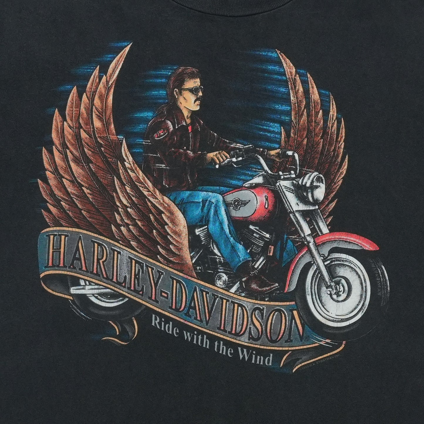 1994 Harley Davidson Ride with the Wind ShirtFront Graphic