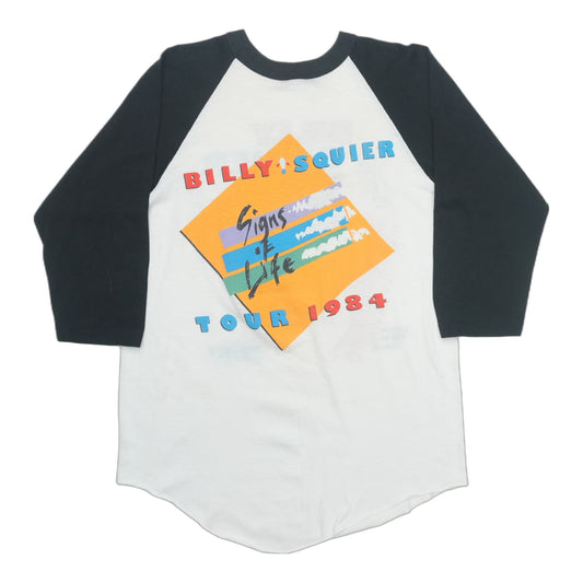 1984 Billy Squier Signs Of Life Tour Raglan Shirt Back
