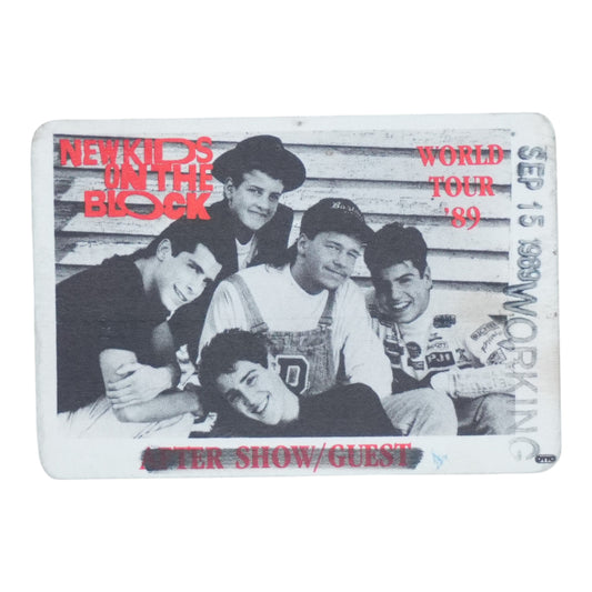1989 New Kids On The Block World Tour Backstage Pass - front