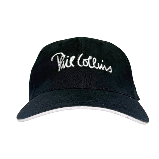 1990s Phil Collins Black Script Hat