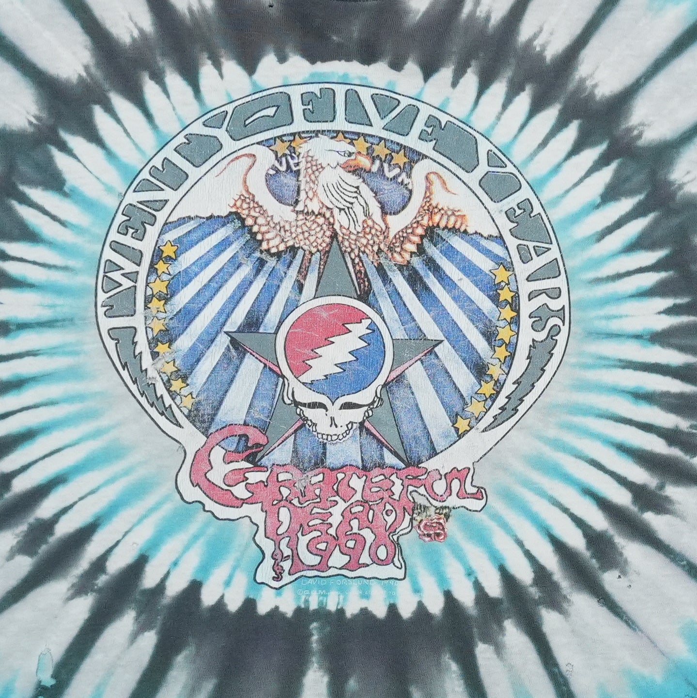 1990 Grateful Dead 25th Anniversary Tie Dye Shirt Front Graphic