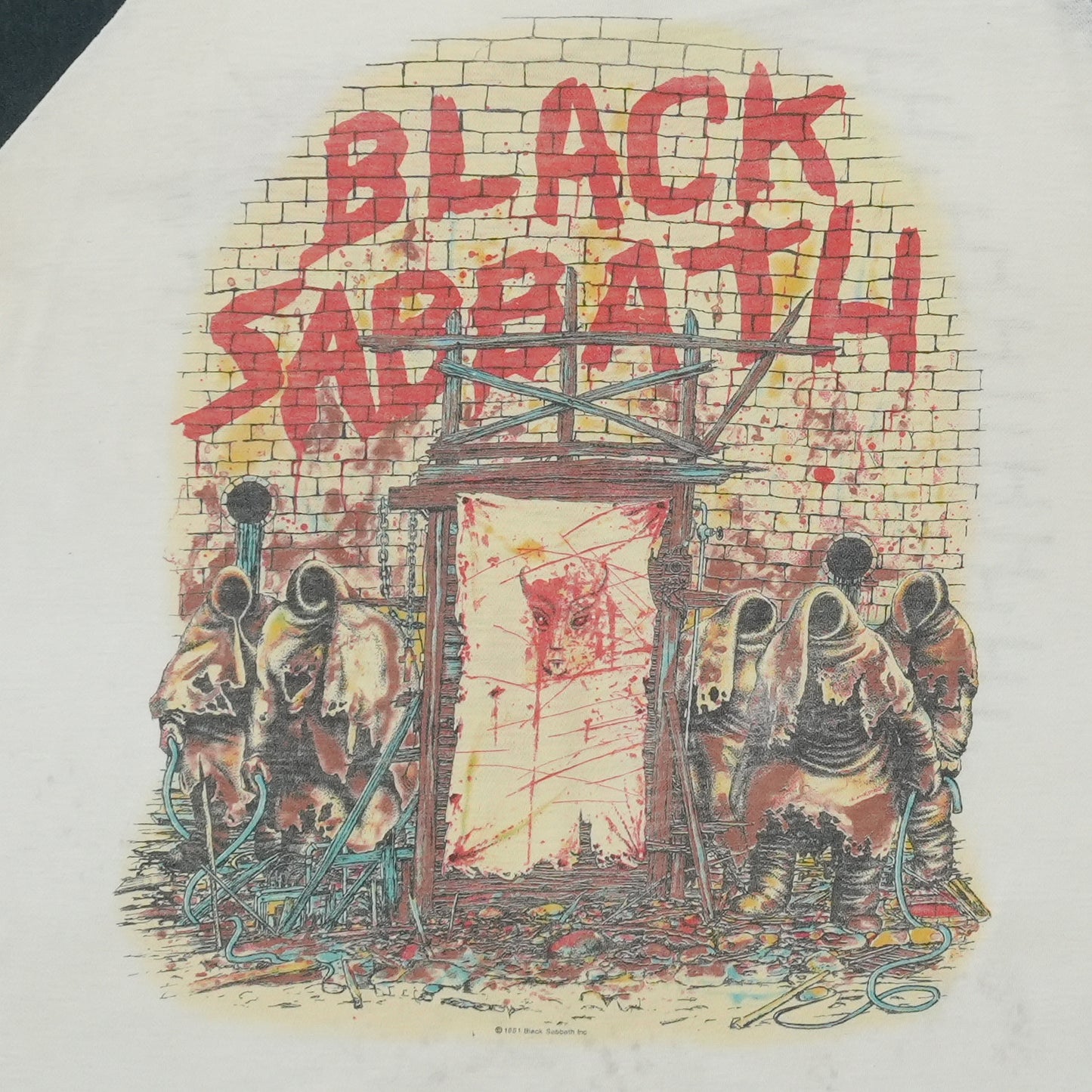1981 Black Sabbath Mob Rules Tour Raglan Shirt Detail 2